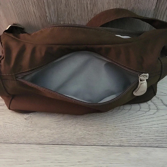 🛍Ameribag Brown Small Nylon Multi Pocket Travel‎ Shoulder Bag - Picture 6 of 12
